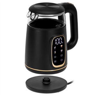 Adler Kettle with LED Display | AD 1305 | Electric | 2200 W | 1.7 L | Plastic | 360 rotational base | Black/Gold Adler Kettle with LED Display | AD 1305 | Electric | 2200 W | 1.7 L | Plastic | 360 rotational base | Black/Gold