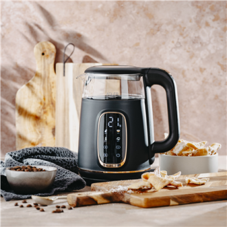 Adler Kettle with LED Display | AD 1305 | Electric | 2200 W | 1.7 L | Plastic | 360 rotational base | Black/Gold Adler Kettle with LED Display | AD 1305 | Electric | 2200 W | 1.7 L | Plastic | 360 rotational base | Black/Gold