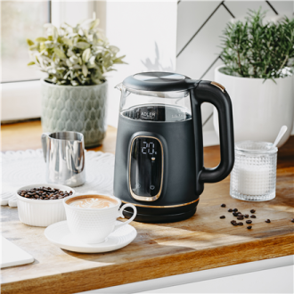 Adler Kettle with LED Display | AD 1305 | Electric | 2200 W | 1.7 L | Plastic | 360 rotational base | Black/Gold Adler Kettle with LED Display | AD 1305 | Electric | 2200 W | 1.7 L | Plastic | 360 rotational base | Black/Gold