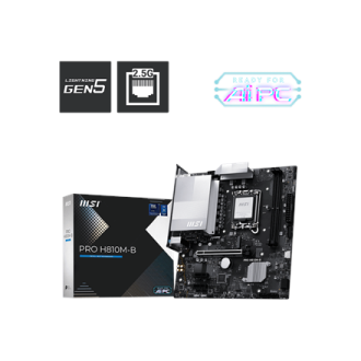 MSI PRO H810M-B | Processor family Intel H810 | Processor socket LGA1851 | DDR5 | Supported hard disk drive interfaces SATA, M.2 MSI PRO H810M-B | Processor family Intel H810 | Processor socket LGA1851 | DDR5 | Supported hard disk drive interfaces SATA, M.2