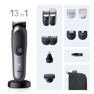 Braun 13in1 Grooming Kit | All-in-One Series 7 AIO7560 | Cordless | Number of length steps 14 | Black/Grey Braun 13in1 Grooming Kit | All-in-One Series 7 AIO7560 | Cordless | Number of length steps 14 | Black/Grey