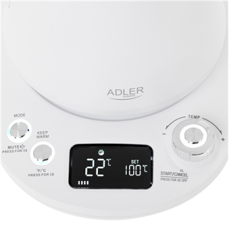Adler | Kettle | AD 1349w | Electric | 1100 W | 1 L | Stainless Steel | 360 rotational base | White Adler | Kettle | AD 1349w | Electric | 1100 W | 1 L | Stainless Steel | 360 rotational base | White