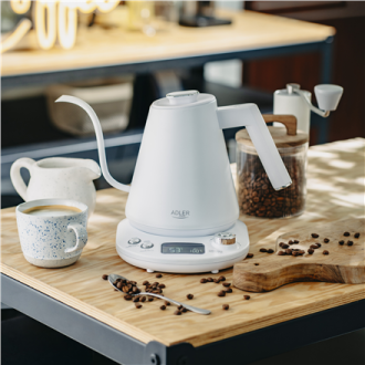 Adler | Kettle | AD 1349w | Electric | 1100 W | 1 L | Stainless Steel | 360 rotational base | White Adler | Kettle | AD 1349w | Electric | 1100 W | 1 L | Stainless Steel | 360 rotational base | White