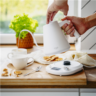 Adler | Kettle | AD 1349w | Electric | 1100 W | 1 L | Stainless Steel | 360 rotational base | White Adler | Kettle | AD 1349w | Electric | 1100 W | 1 L | Stainless Steel | 360 rotational base | White