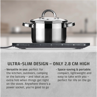 Caso Mobile Single Hob | ProSlim 2000 | Induction | Number of burners/cooking zones 1 | Touch | Timer | Black Caso Mobile Single Hob | ProSlim 2000 | Induction | Number of burners/cooking zones 1 | Touch | Timer | Black