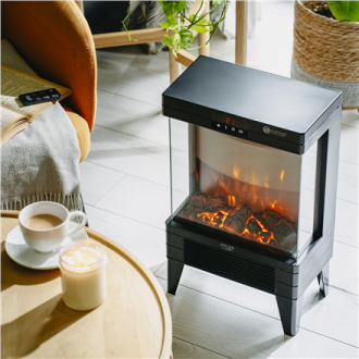Adler LED electric fireplace with remote control | AD 7755 | Ceramic Heater | 2000 W | Number of power levels 2 | Black Adler LED electric fireplace with remote control | AD 7755 | Ceramic Heater | 2000 W | Number of power levels 2 | Black