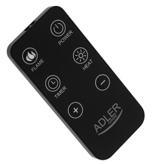 Adler LED electric fireplace with remote control | AD 7755 | Ceramic Heater | 2000 W | Number of power levels 2 | Black Adler LED electric fireplace with remote control | AD 7755 | Ceramic Heater | 2000 W | Number of power levels 2 | Black