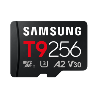 Samsung microSDXC UHS-I Card | T9 | 256 GB | microSD | Flash memory class U3, V30, A2 Samsung microSDXC UHS-I Card | T9 | 256 GB | microSD | Flash memory class U3, V30, A2