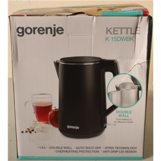 SALE OUT. Gorenje K15DWBK Kettle, Electric, Capacity 1.5 L, Power 2200 W, Stainless Steel, Black | SALE OUT. Gorenje | Kettle | SALE OUT. Gorenje K15DWBK Kettle, Electric, Capacity 1.5 L, Power 2200 W, Stainless Steel, Black | SALE OUT. Gorenje | Kettle |
