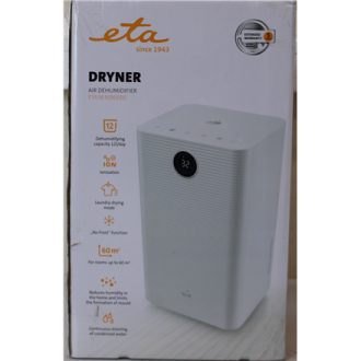 SALE OUT. ETA ETA363090000 DRYNER Dehumidifier, Tank volume (water) 2 l, Suitable for spaces up to 60 m , White | ETA Dehumidifi SALE OUT. ETA ETA363090000 DRYNER Dehumidifier, Tank volume (water) 2 l, Suitable for spaces up to 60 m , White | ETA Dehumidifi
