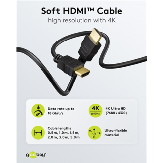 Goobay 80104 Soft HDMI High-Speed Cable with Ethernet | Soft | 3 m Goobay 80104 Soft HDMI High-Speed Cable with Ethernet | Soft | 3 m