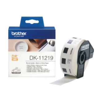 Brother DK-11219 Round paper labels, 12 mm, Black on white | Brother Brother DK-11219 Round paper labels, 12 mm, Black on white | Brother