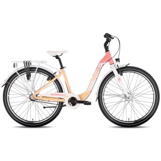 Jalgratas Tabou Queen 26 Plus coral-white (Type: LADY, Year: 2026, Frame_Material: ALLOY, Front_Shock: NO, Rear_Shock: NO, Disc_Brake: NO)