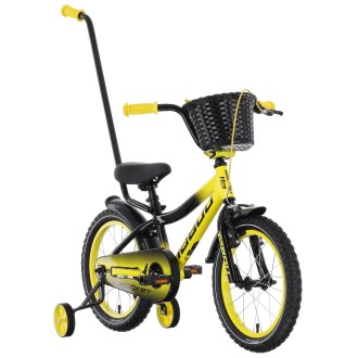 Jalgratas Tabou Rocket 16 must-kollane (Tüüp: GENT, Aasta: 2026, Raam_Materjal: HI-TEN TERAS, Ees_Löök: EI, Tagumine_Löök: EI, Ketas_Pidur: EI)