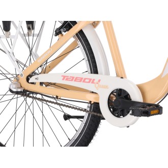 Jalgratas Tabou Queen 26 Plus coral-white (Type: LADY, Year: 2026, Frame_Material: ALLOY, Front_Shock: NO, Rear_Shock: NO, Disc_Brake: NO)