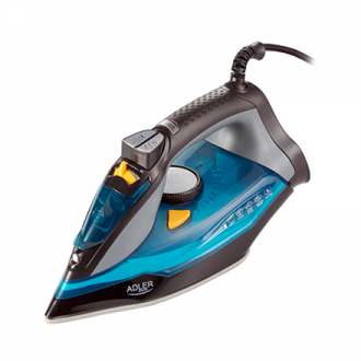 Adler AD 5032 Iron, Steam, Ceramic soleplate, Auto power off, Countinuous steam 80g/min, Grey/Blue