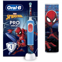 Oral-B Vitality PRO Kids Spiderman Electric Toothbrush with Travel Case, Blue