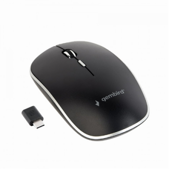 Gembird MUSW-4BSC-01 Silent wireless optical mouse, black, Type-C receiver Gembird Gembird MUSW-4BSC-01 Silent wireless optical mouse, black, Type-C receiver Gembird