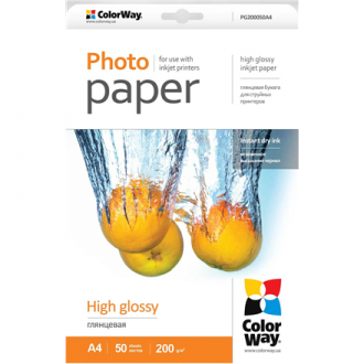 ColorWay High Glossy Photo Paper, 50 sheets, A4, 200 g/m 