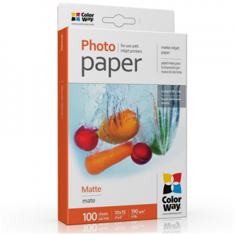 ColorWay Matte Photo Paper, 100 sheets, 10x15, 190 g/m 