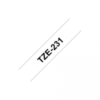 Brother TZ-231 Laminated Tape Black on White, TZe, 8 m, 1.2 cm
