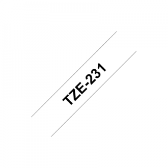 Brother TZ-231 Laminated Tape Black on White, TZe, 8 m, 1.2 cm