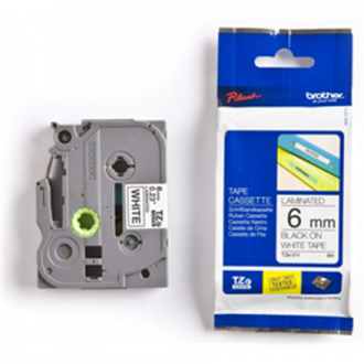 Brother TZe-211 Laminated Tape Black on White, TZe, 8 m, 6 mm Brother TZe-211 Laminated Tape Black on White, TZe, 8 m, 6 mm