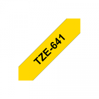 Brother TZe-641 Laminated Tape Black On Yellow, TZe, 8 m, 1.8 cm