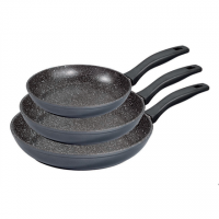 Stoneline Pan set of 3 6882 Frying Pan, 16/ 20/ 24 cm, Gas, elctric, ceramic, induction, Grey, Non-stick coating,