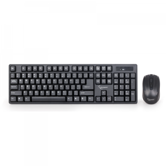 Gembird Keyboard and mouse KBS-W-01 Desktop set, Wireless, Keyboard layout US, Black, Mouse included, English, Numeric keypad, 3