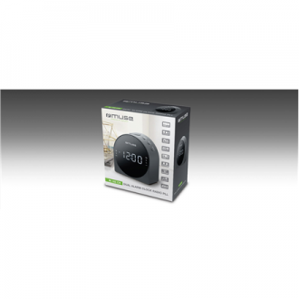 Muse Dual Alarm Clock radio PLL M-185CR AUX in,