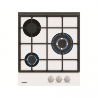Simfer Hob H4.305.HGSSP Gas, Number of burners/cooking zones 3, Rotary painted inox knobs, White,