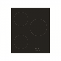 Simfer Hob H4.030.DECSP Vitroceramic, Number of burners/cooking zones 3 Hi-Light Heater Zones, Touch control, Black