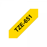 Brother TZe-651 Laminated Tape Black On Yellow, TZe, 8 m, 2.4 cm