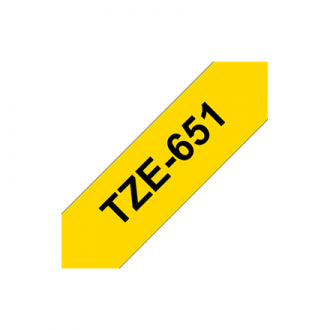 Brother TZe-651 Laminated Tape Black On Yellow, TZe, 8 m, 2.4 cm