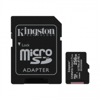 Kingston Canvas Select Plus UHS-I 256 GB, MicroSDXC, Flash memory class 10, SD Adapter