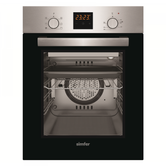 Simfer Oven 4207BERIM 47 L, Inox, Easy to clean, Pop-up knobs, Width 45 cm, Built in