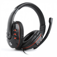 Gembird Glossy Black, Gaming headset with volume control, Built-in microphone, 3.5 mm 