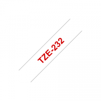 Brother TZe-232 Laminated Tape Red on White, TZe, 8 m, 1.2 cm