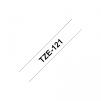 Brother TZe-121 Laminated Tape Black on Clear, TZe, 8 m, 9 mm
