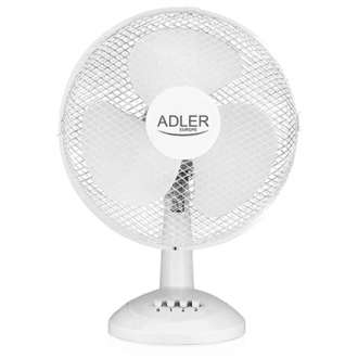Adler AD 7304 Desk Fan, Number of speeds 3, 90 W, Oscillation, Diameter 40 cm, White
