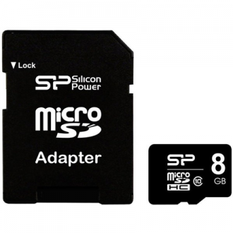 Silicon Power 8 GB, MicroSDHC, Flash memory class 10, SD adapter Silicon Power 8 GB, MicroSDHC, Flash memory class 10, SD adapter