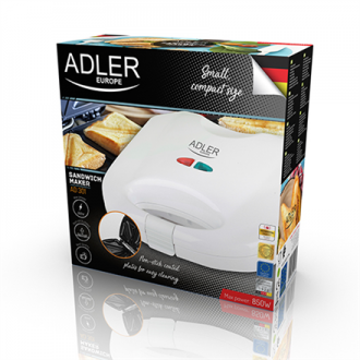 Adler Sandwich maker AD 301 750 W, Number of plates 1, Number of pastry 2, White