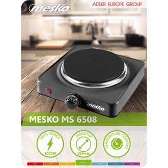 Mesko Hob MS 6508 Number of burners/cooking zones 1, Black, Table top, Electric