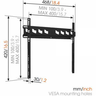 Vogels Wall mount, MA3000-A, Fixed, 32-55 