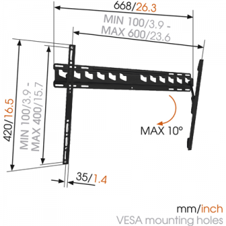 Vogels Wall mount, MA4010-A1, Tilt, 40-65 Vogels Wall mount, MA4010-A1, Tilt, 40-65