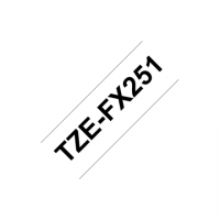 Brother TZe-FX251 Flexible ID Laminated Tape Black on White, TZe, 8 m, 2.4 cm