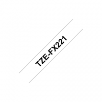 Brother TZe-FX221 Flexible ID Laminated Tape Black on White, TZe, 0.9 cm, 8 m