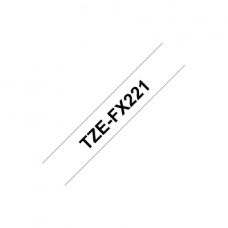 Brother TZe-FX221 Flexible ID Laminated Tape Black on White, TZe, 0.9 cm, 8 m
