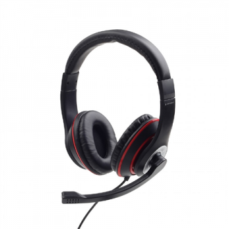 Gembird Stereo headset MHS-03-BKRD Built-in microphone, Headband/On-Ear, 3.5 mm jack, Black colour with red ring Gembird Stereo headset MHS-03-BKRD Built-in microphone, Headband/On-Ear, 3.5 mm jack, Black colour with red ring